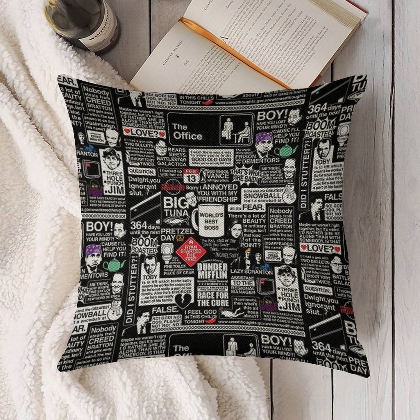 Wise Words From The Office - The Office Quotes Linen Throw Pillow Cover
