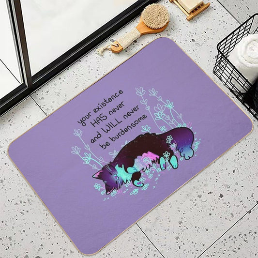 Your Existence Neon Sleepy Kitty Bath Mat