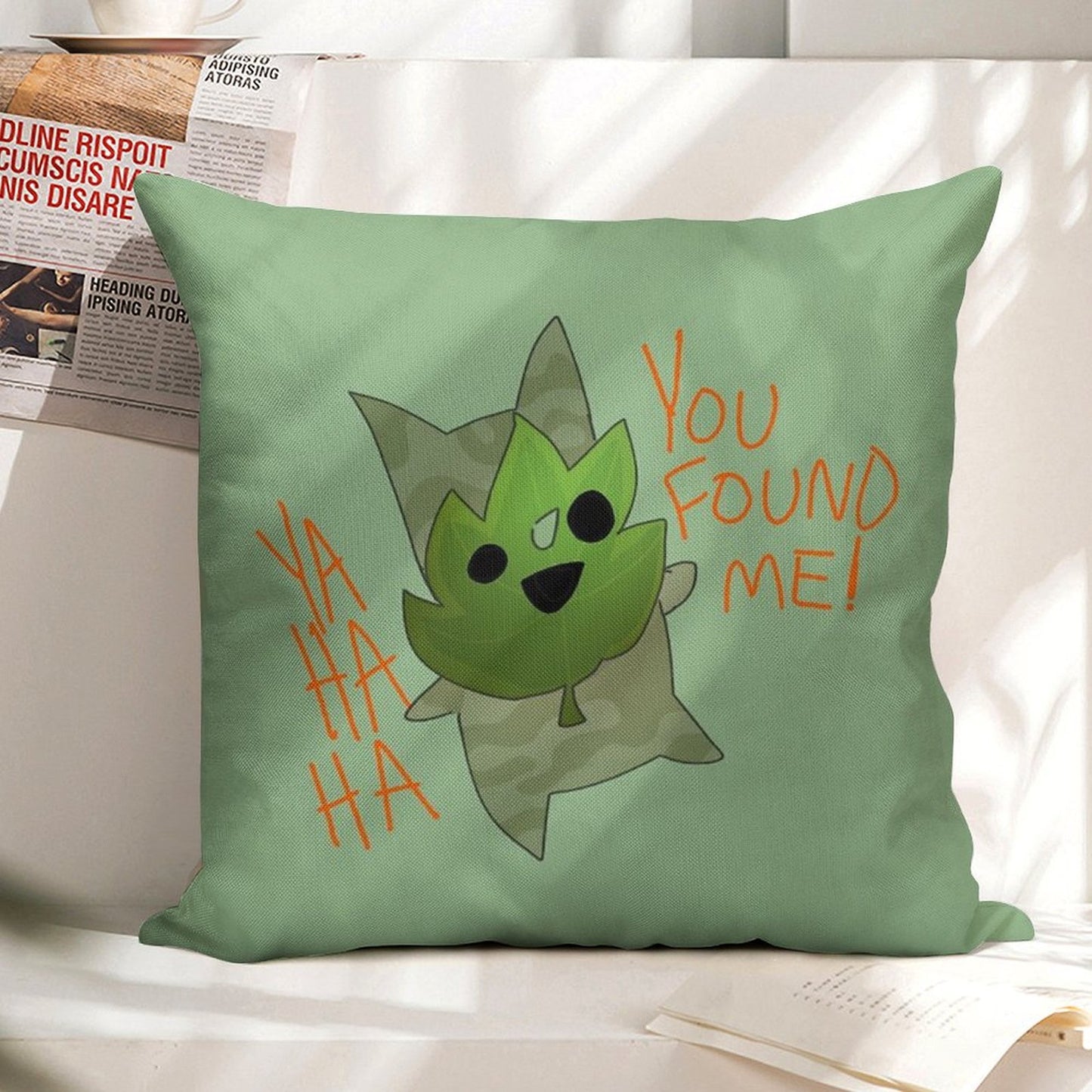 You Found Him! Linen Throw Pillow Cover