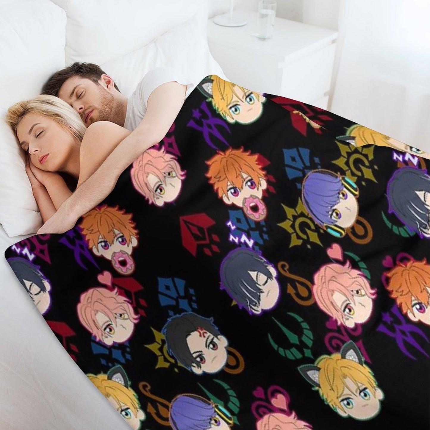 Obey Me - Demon Brothers Pattern Throw Blanket