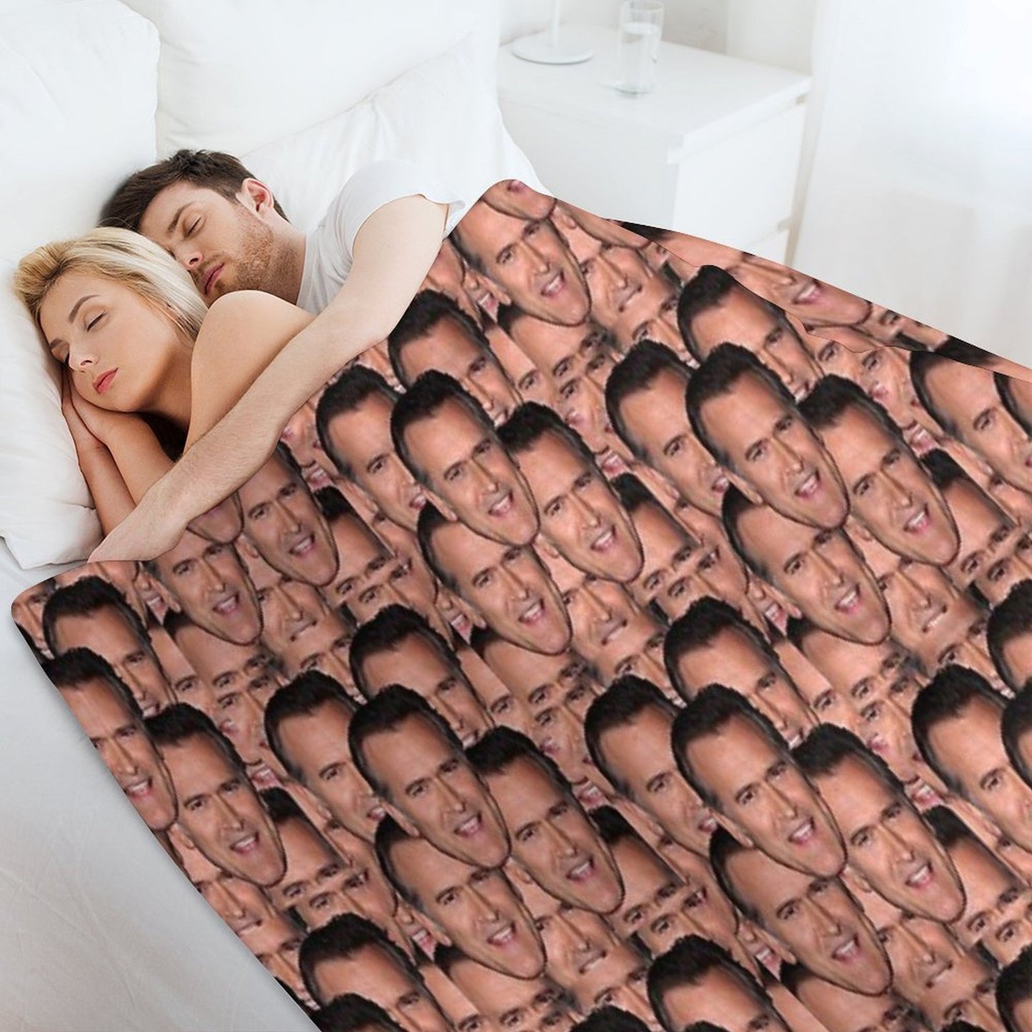 Bruce Campbell Evil Dead Head Shot Throw Blanket