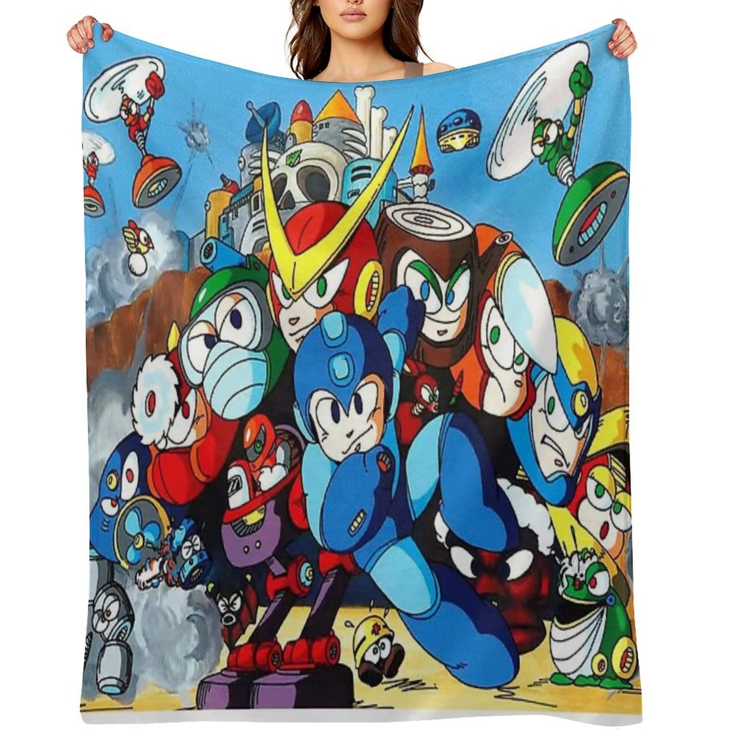 Mega Man 2 Art Throw Blanket