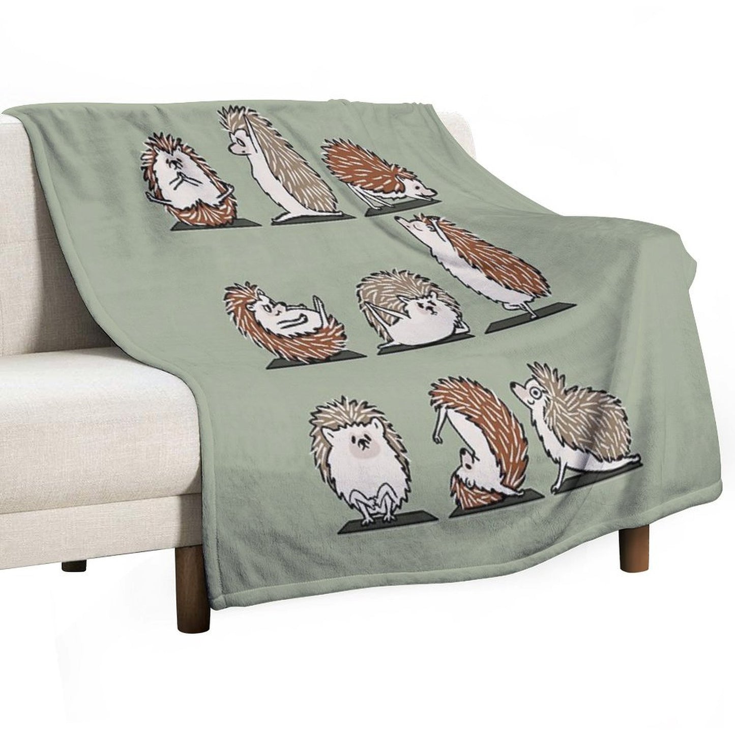 Hedgehog Yoga Throw Blanket