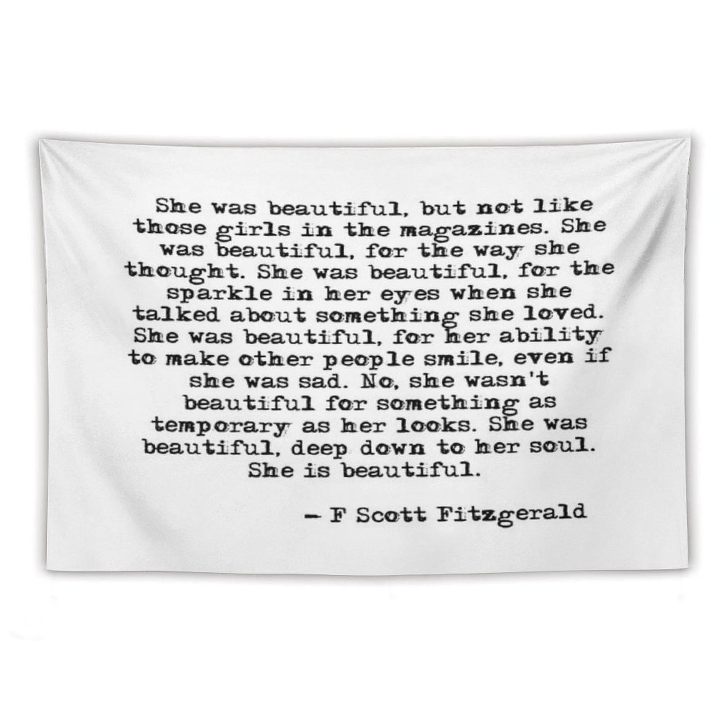 She Was Beautiful - F Scott Fitzgerald Tapestry