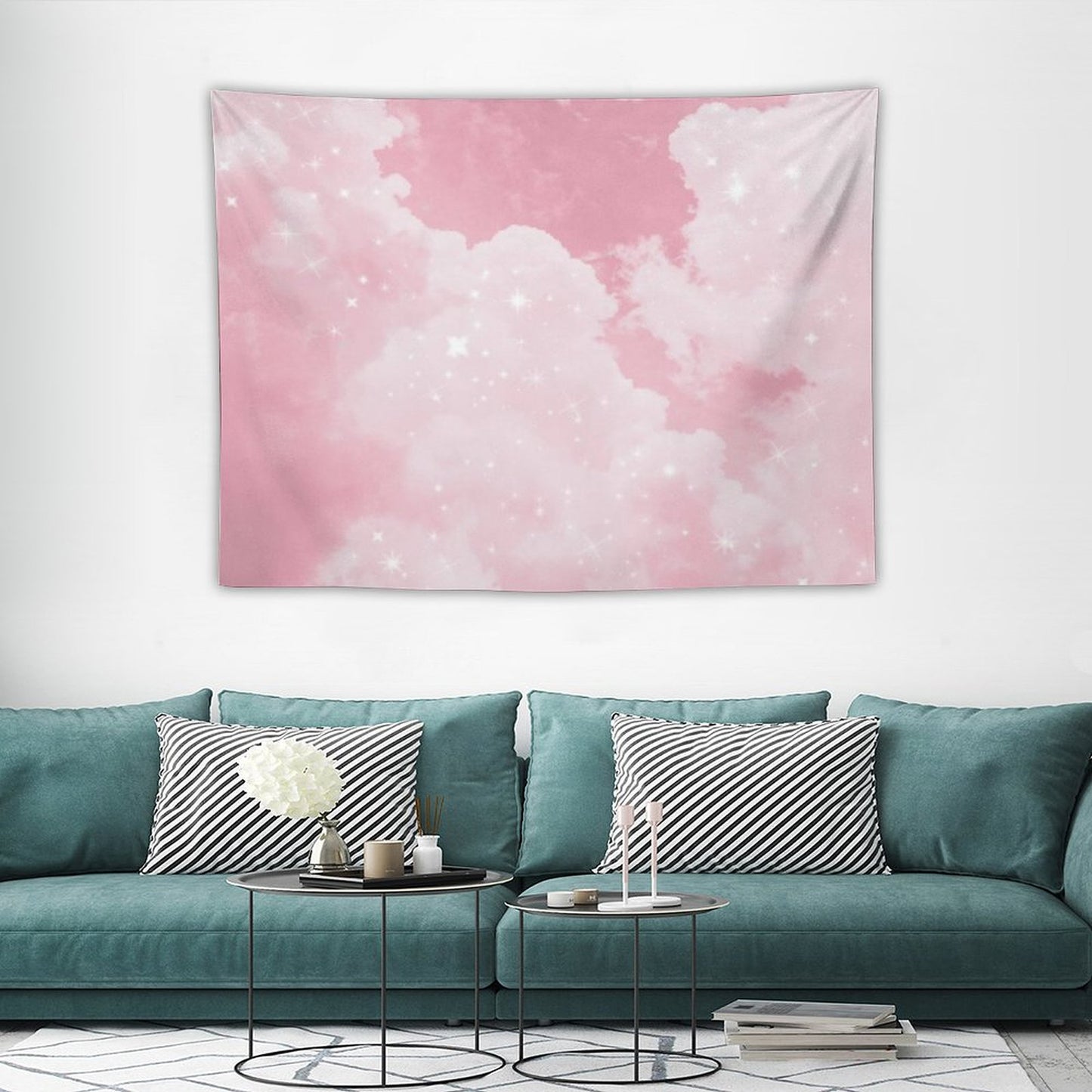 Pink Clouds Sparkling Tapestry