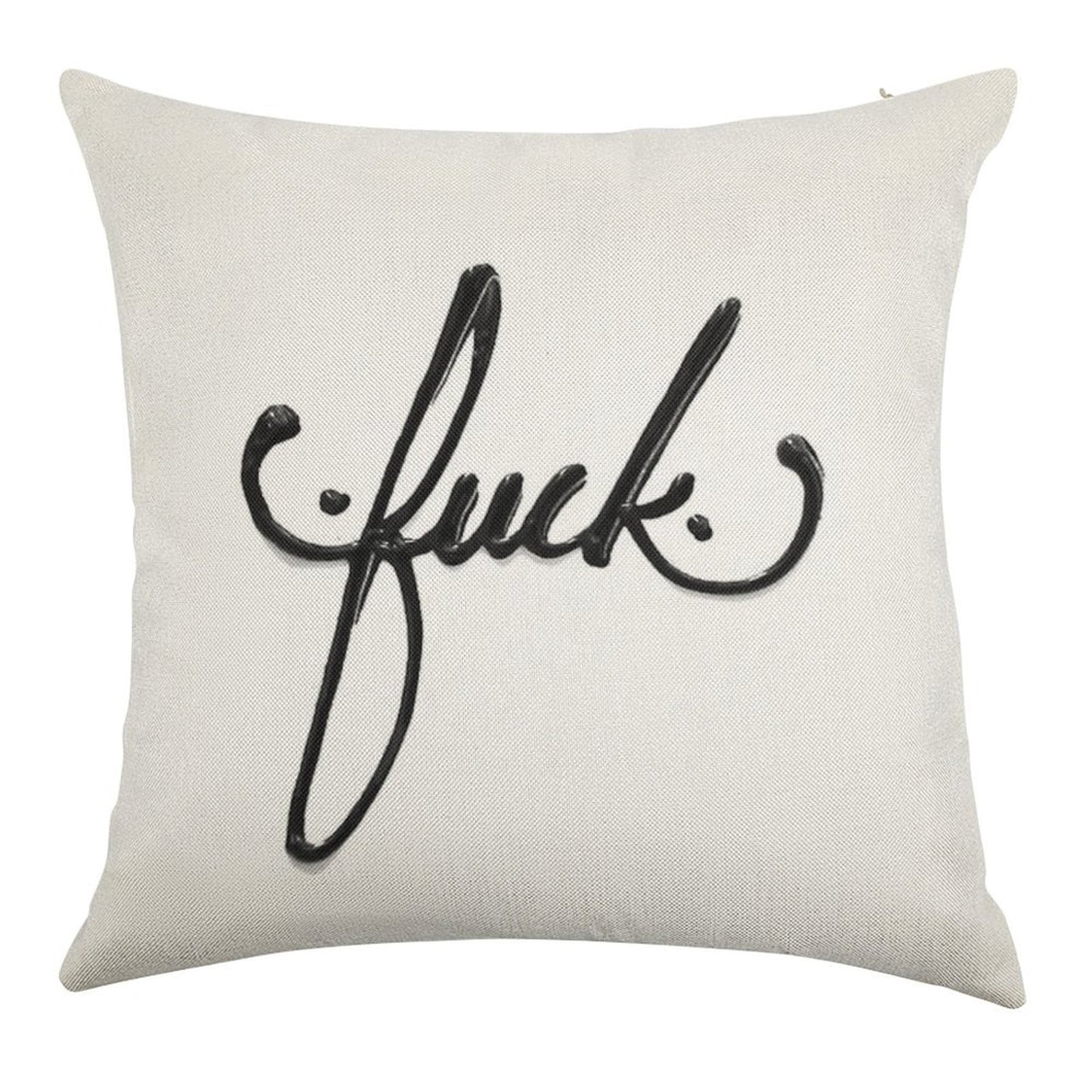 Cursive Curse Linen Throw Pillow Cover