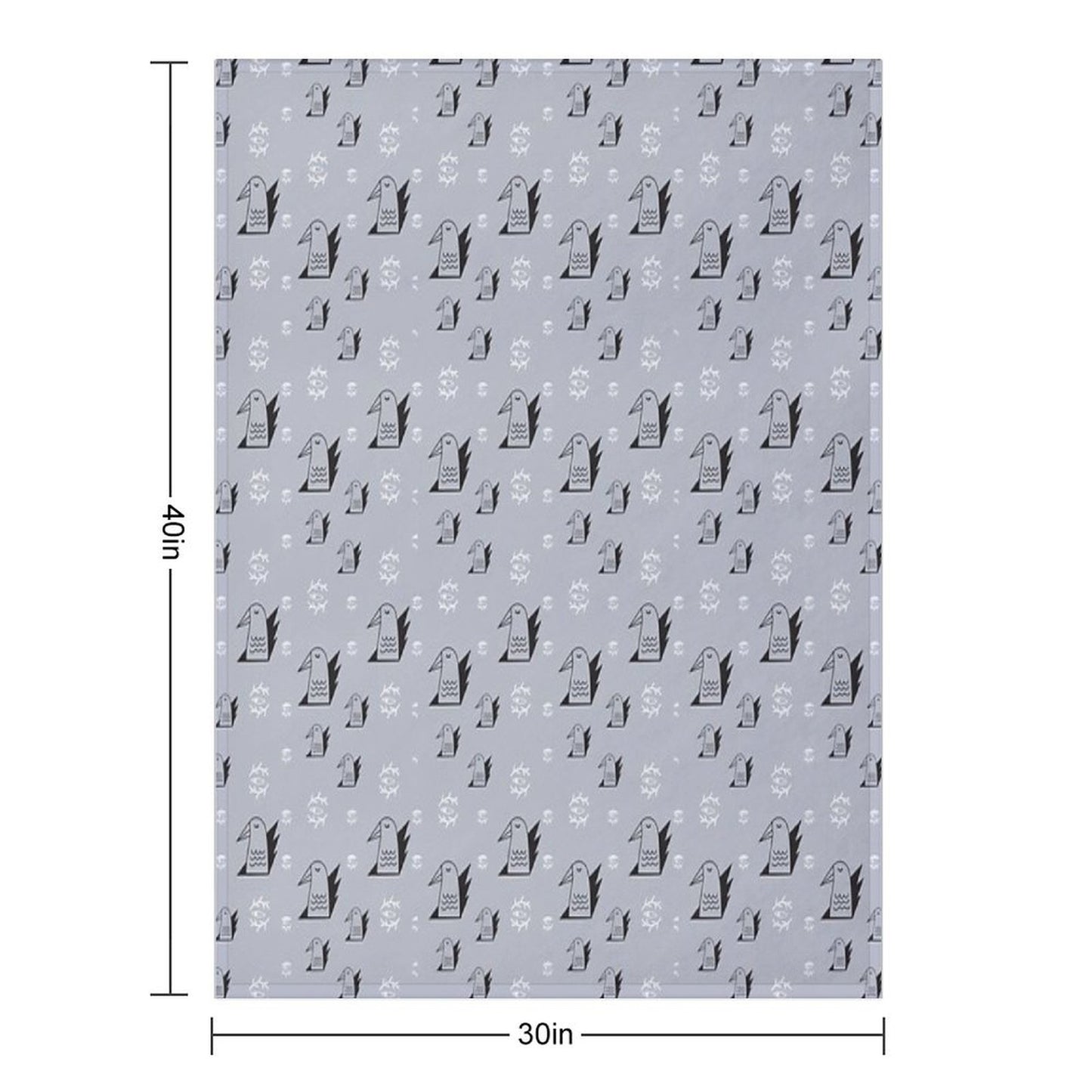 Birds And Eyes Steel Blue Throw Blanket
