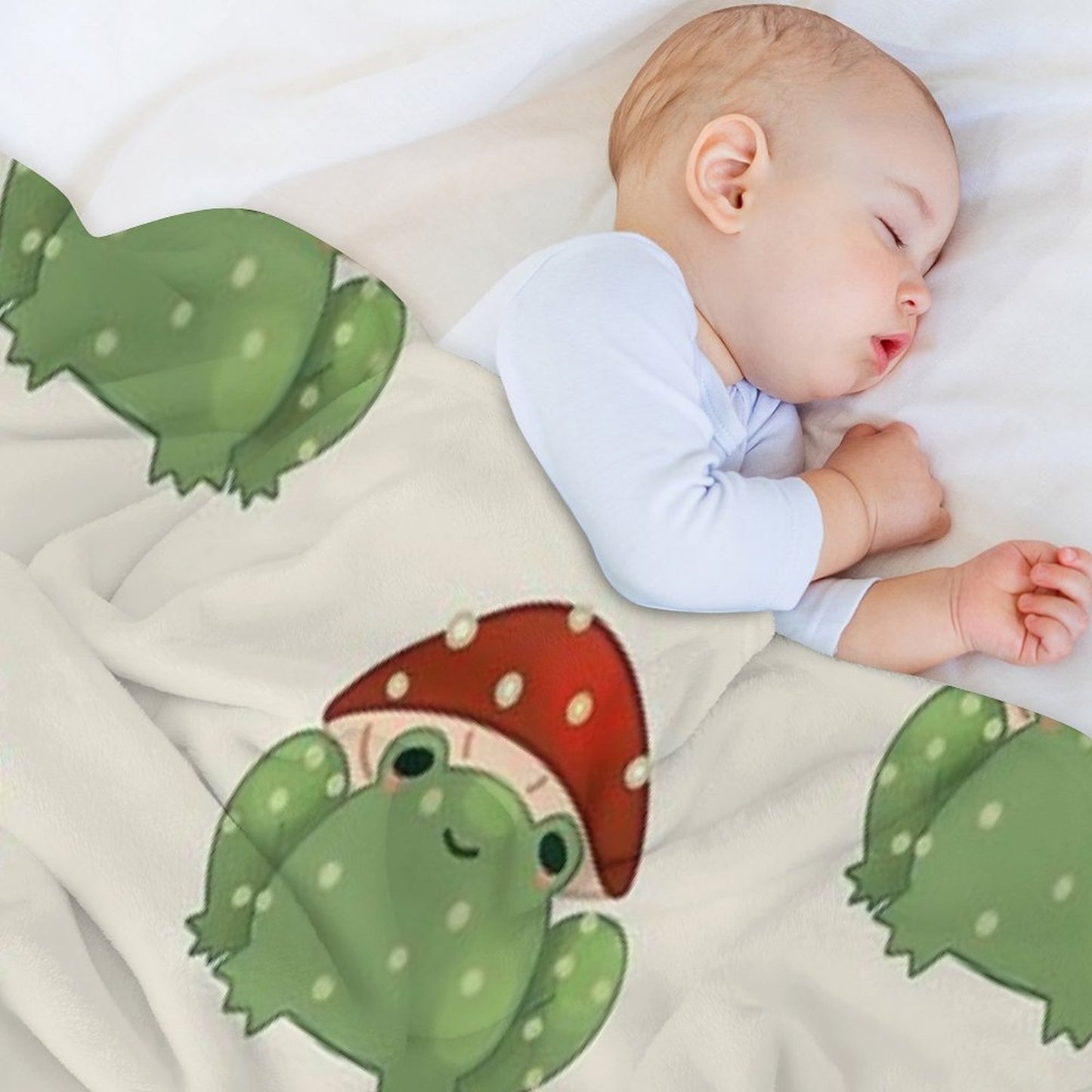 Mushroom Frog Throw Blanket