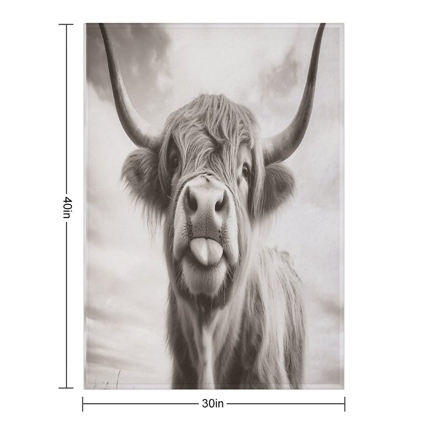 Cheeky Highland Cow Throw Blanket