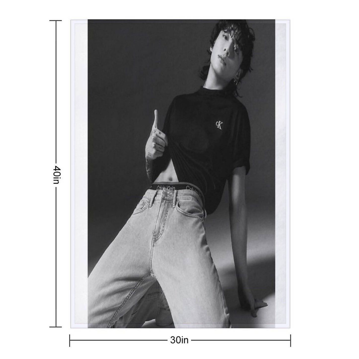 Jungkook Calvin Klien Photoshoot Throw Blanket