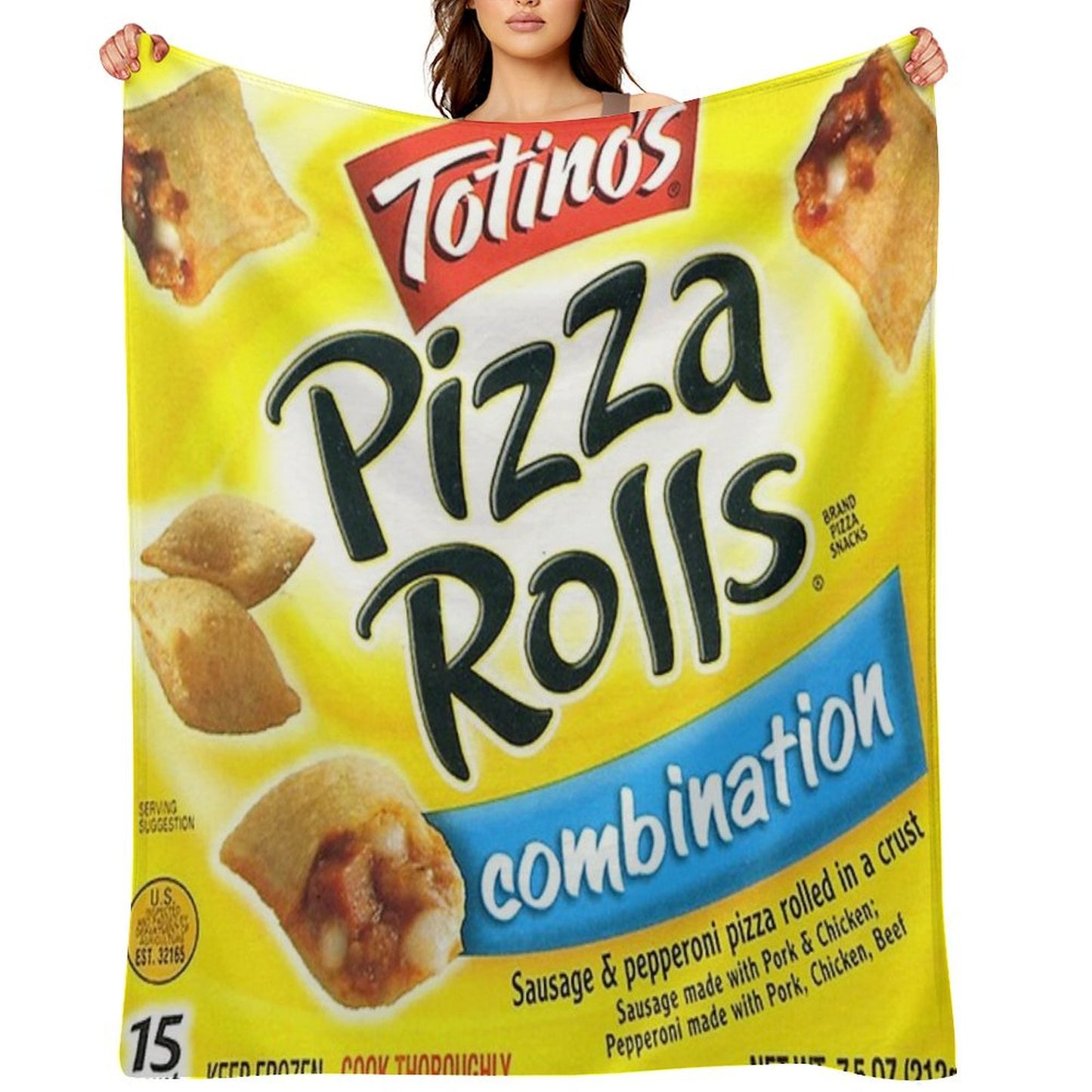 Pizza Rolls Combination Throw Blanket