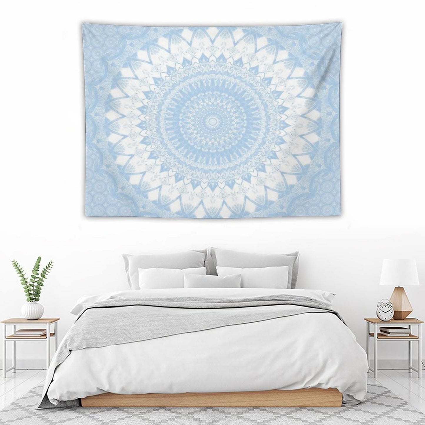 Baby Blue Boho Mandala Tapestry