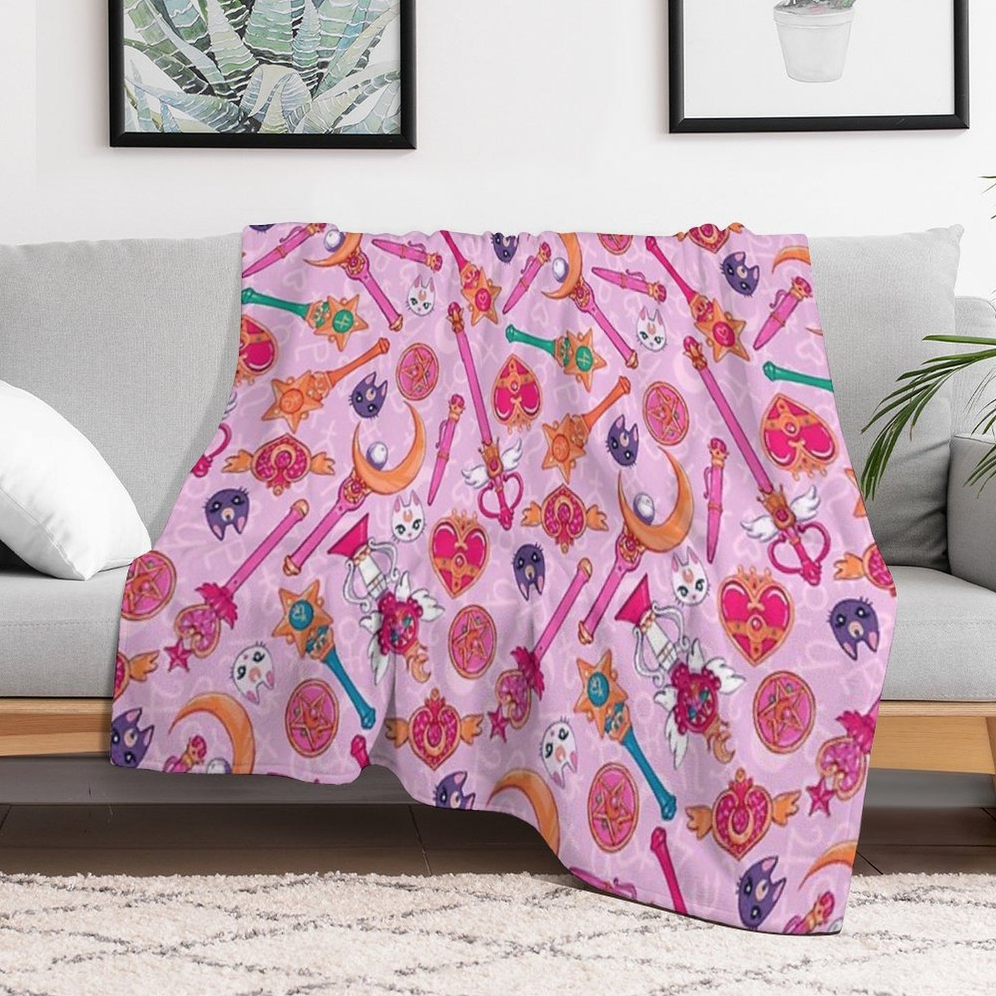 Pastel Moon Prism Power Throw Blanket