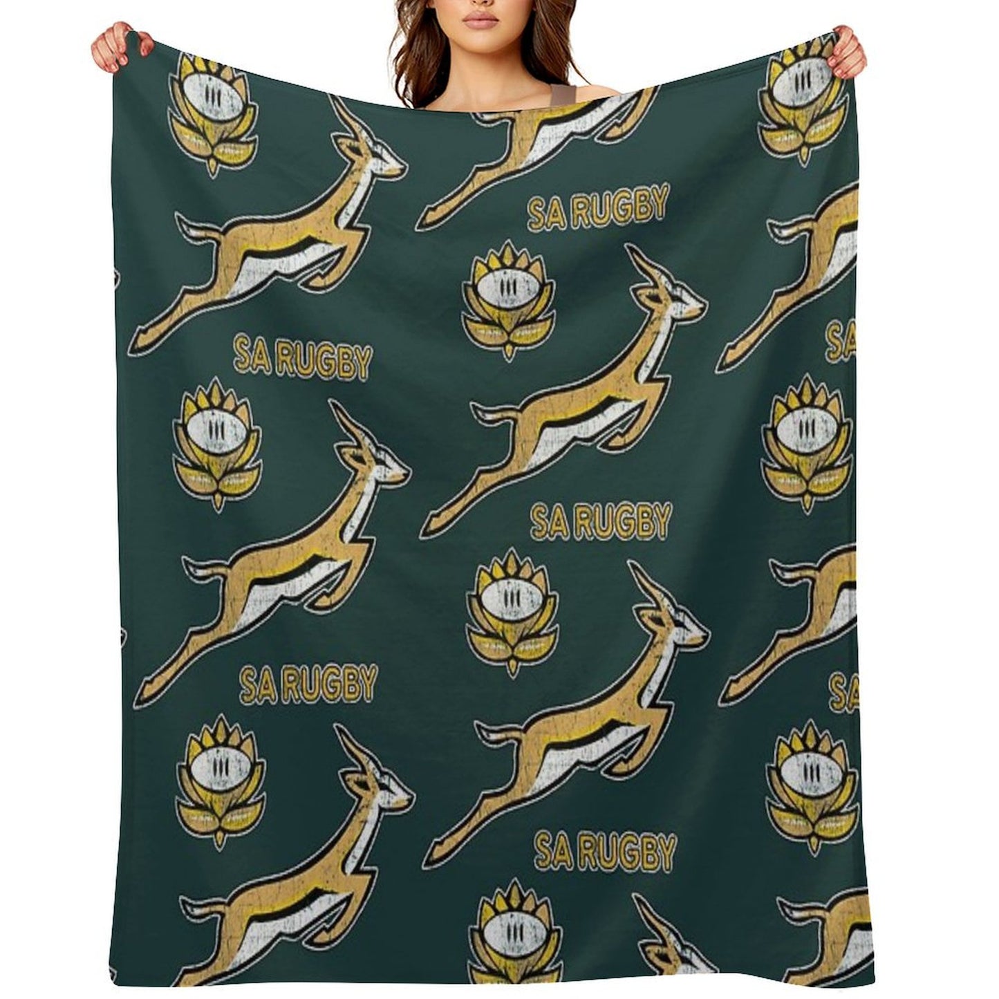 SA Rugby - Vintage Springbok Logo Throw Blanket