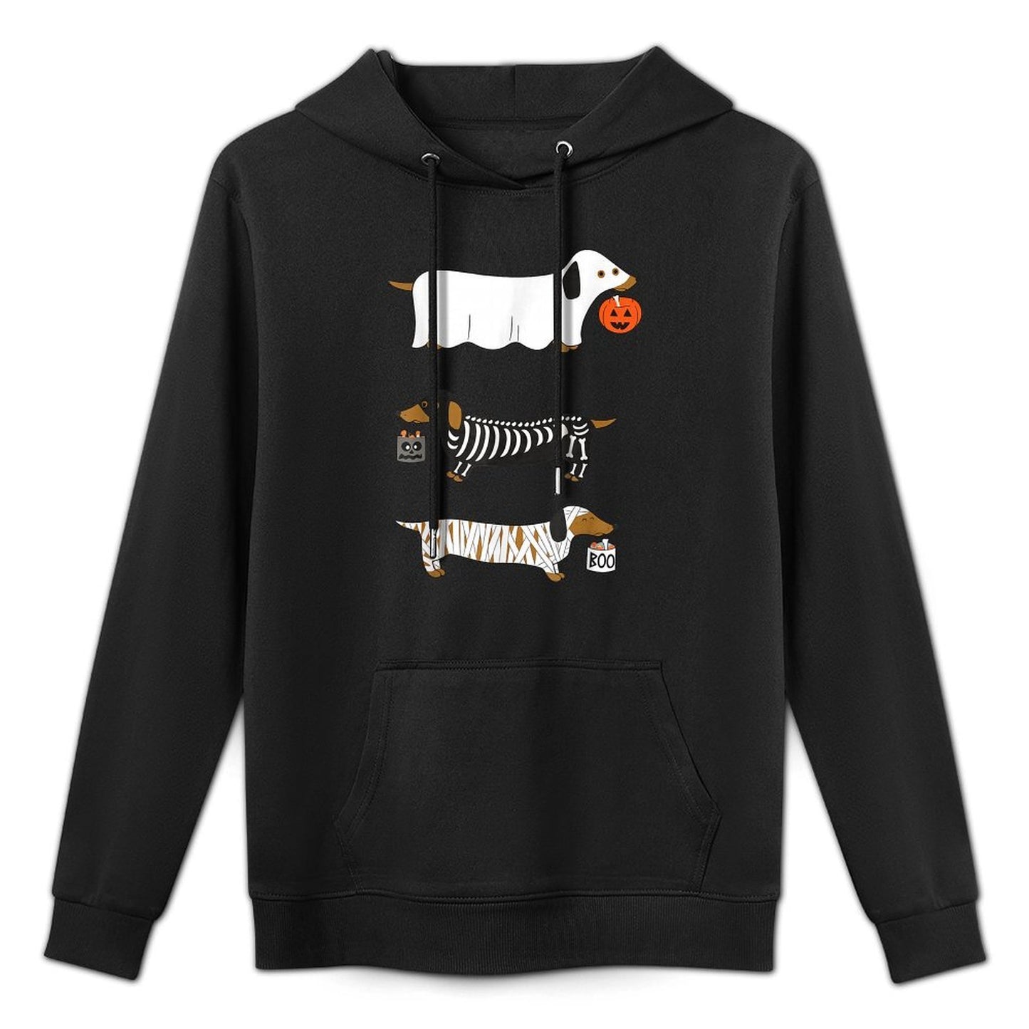 Retro Dachshund Halloween Wiener Dog Pumpkin Weenie Witch Durable Construction Hoodie