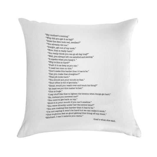 Every That's What She Said From The Office Soft Shrink-Resistant Throw Pillow