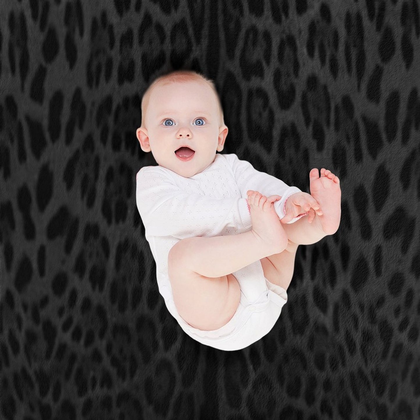 Black Leopard Print Skin Throw Blanket