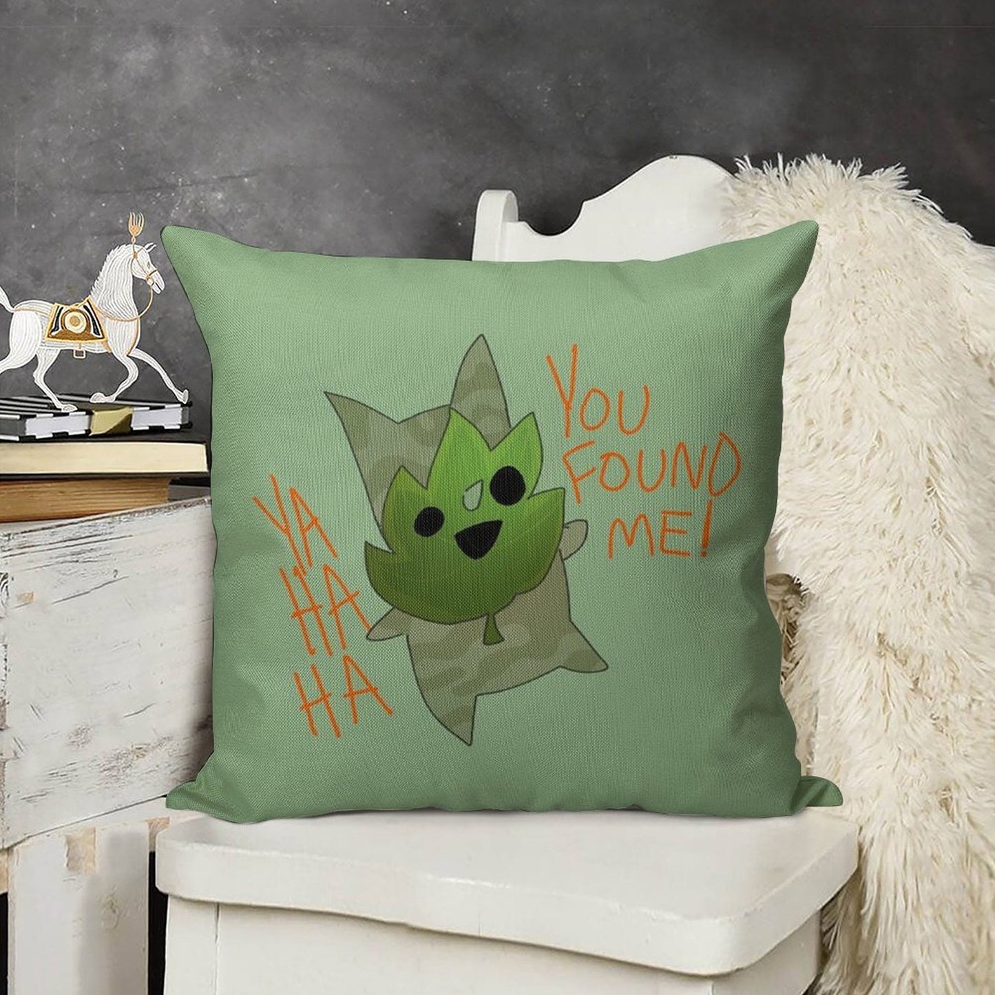 You Found Him! Linen Throw Pillow Cover