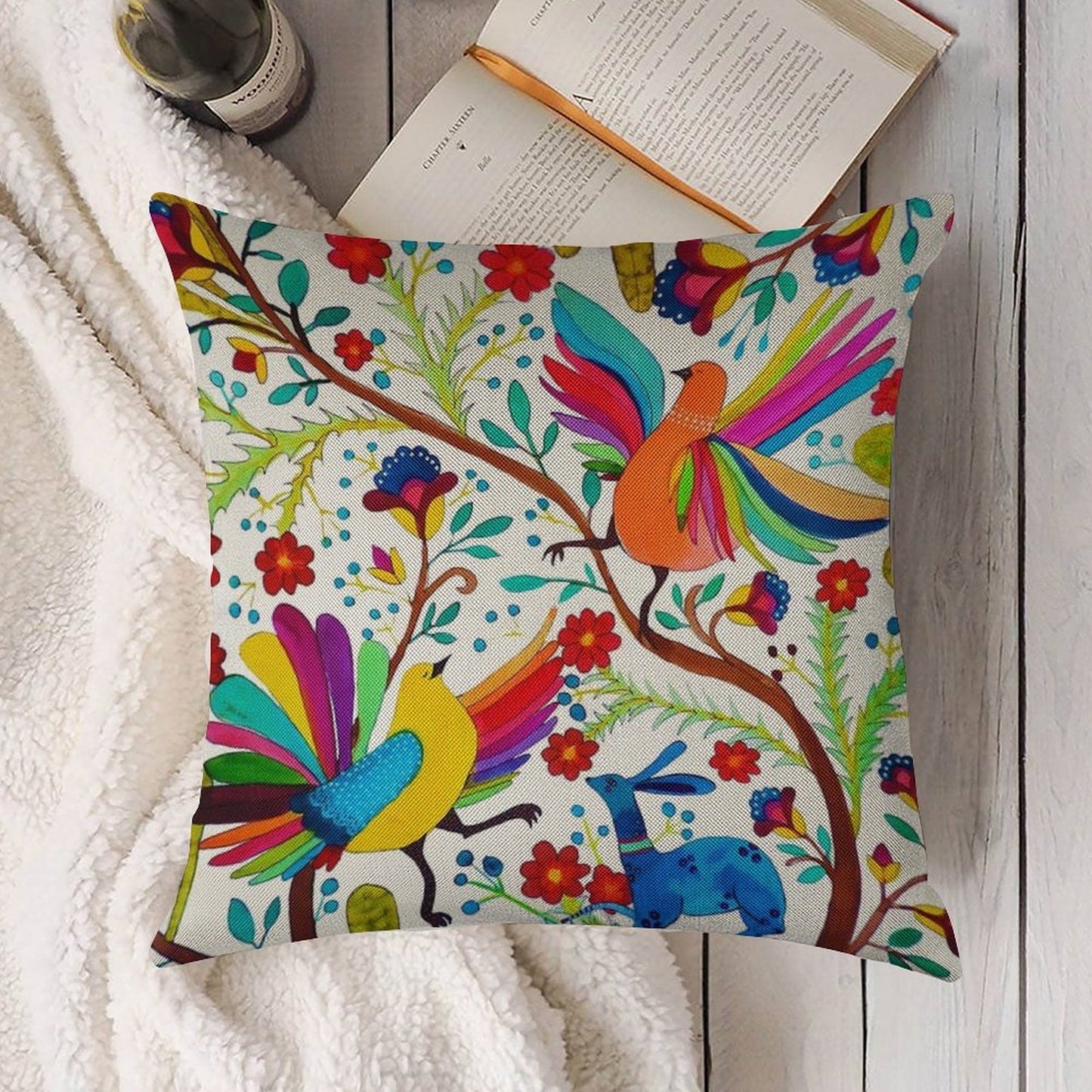 Amate 1 Linen Throw Pillow Cover