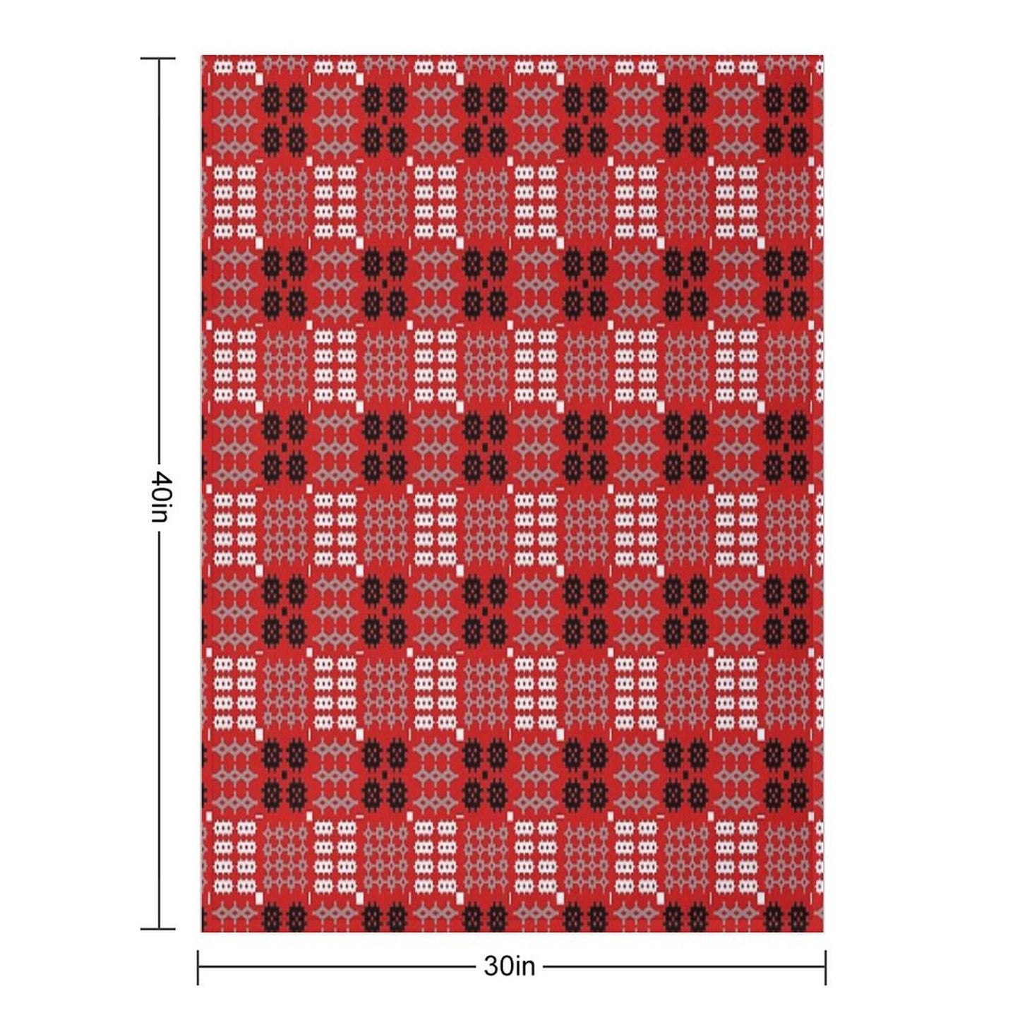 Welsh Design, Carthen Cymraeg, Cymreig (red) (Printed Image - Not Real Tapestry) Throw Blanket
