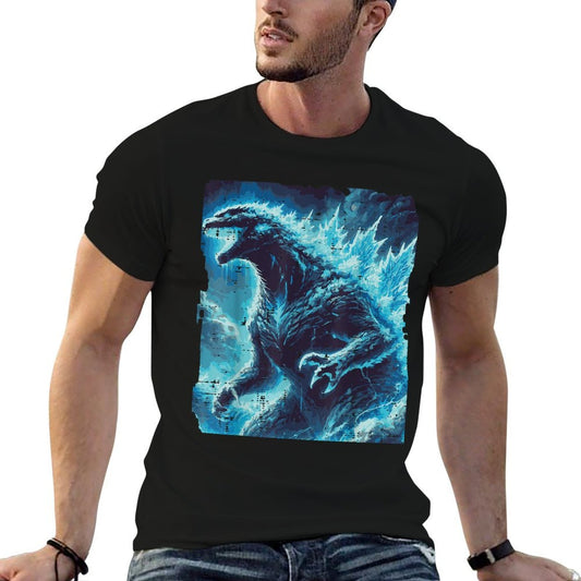 Japanese Blue Kaiju Monster Art Men Boys Kids Youthns Quick-drying T-Shirt