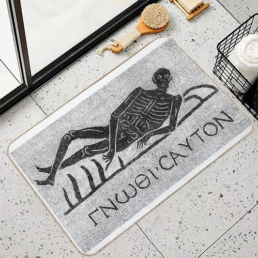 Know Thyself - Roman Mosaic - Greek Text Bath Mat