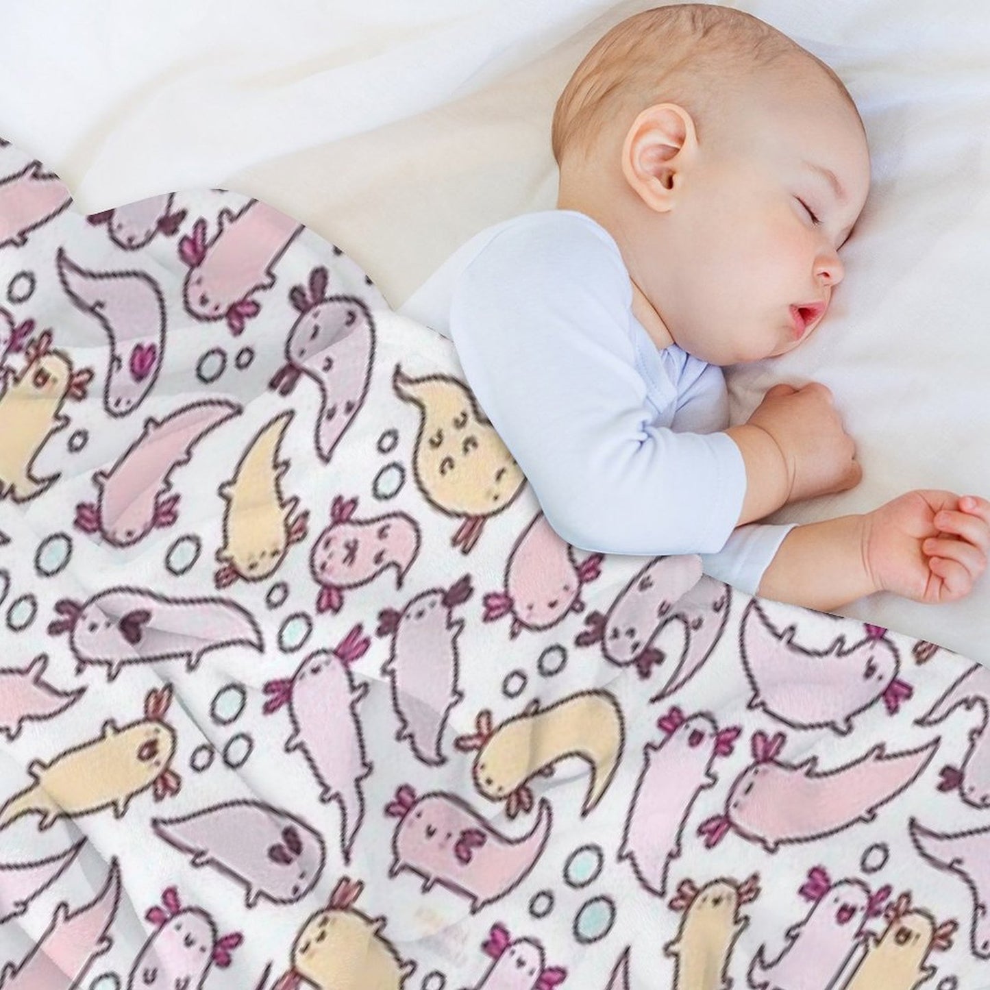 Adorable Axolotls Throw Blanket