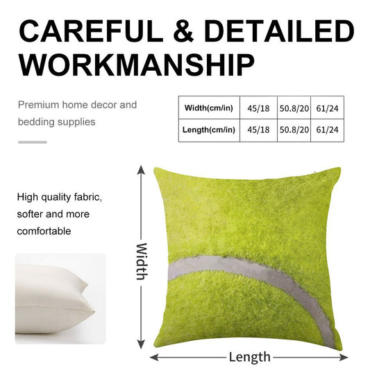 MAN CAVE THROW PILLOW SERIES - TENNIS BALL Linen Throw Pillow Cover