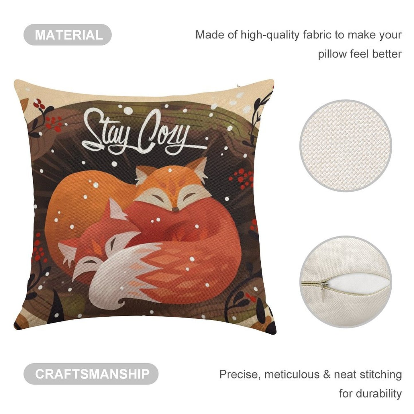 Stay Cozy Linen Throw Pillow Cover