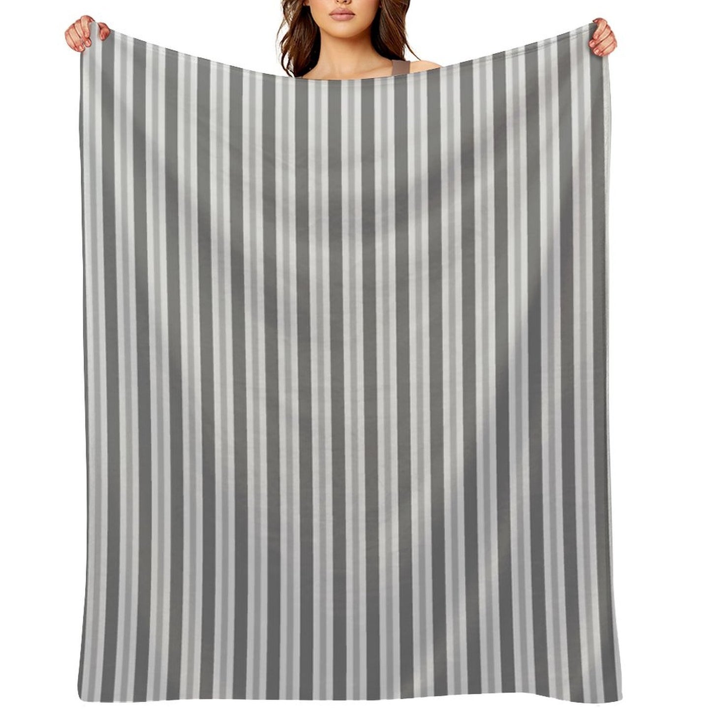 Soft Greys - Asymmetric Stripes Throw Blanket