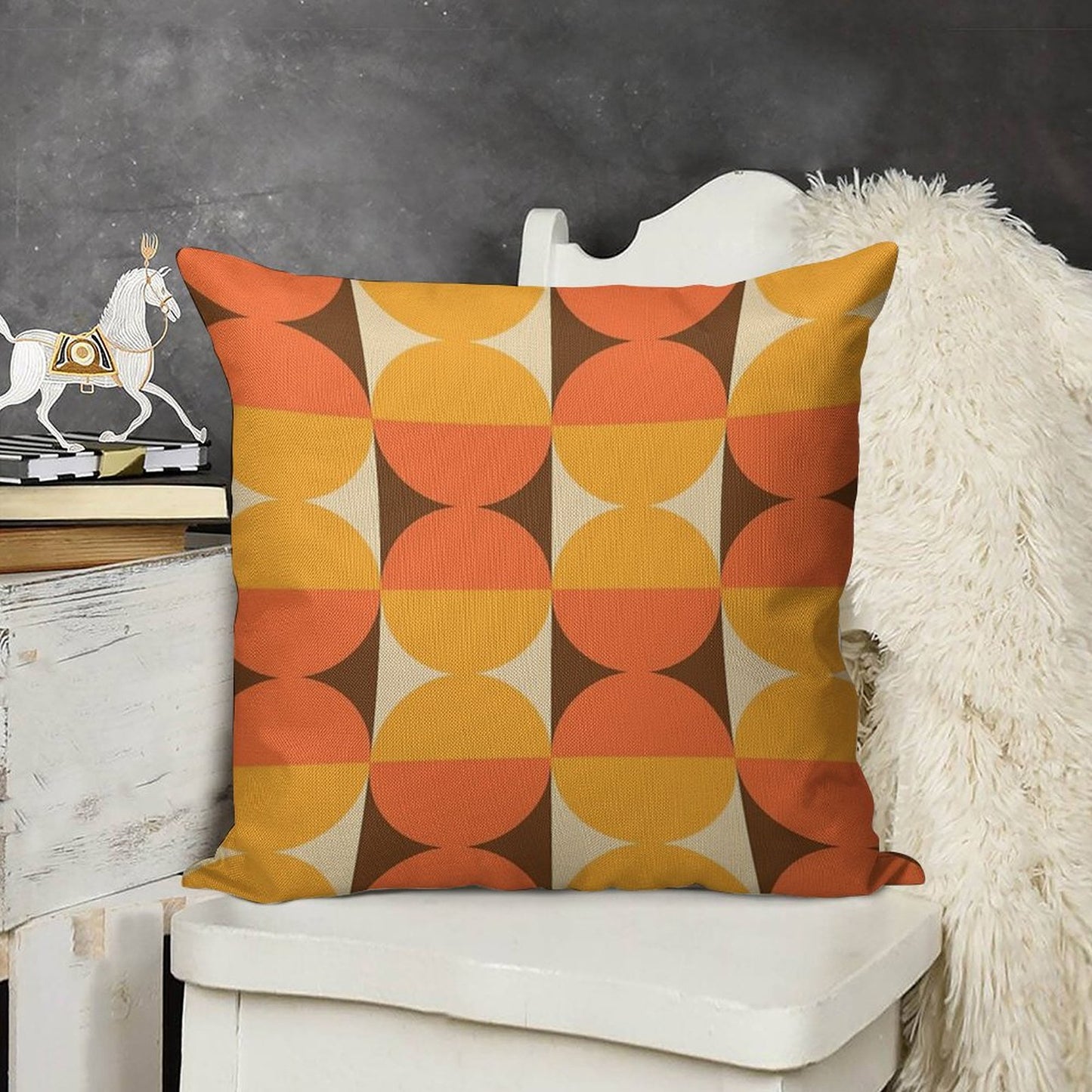 Mid Century Modern Geometric Abstract Pattern 727 Linen Throw Pillow Cover