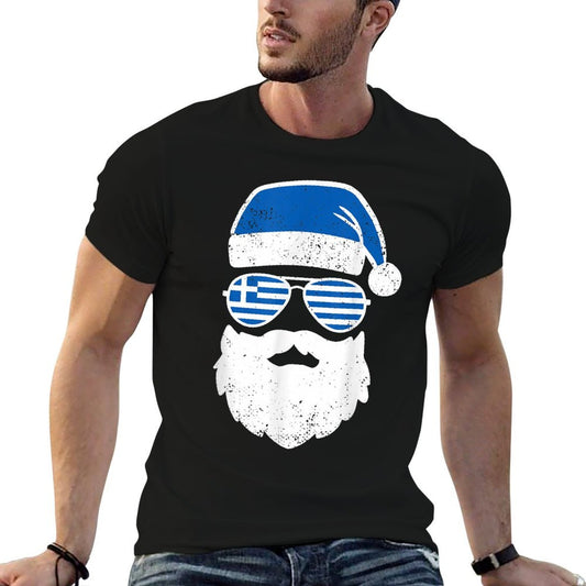 Funny Greek Christmas Pajama Funny Greek Matching Family Ribbed Collar T-Shirt