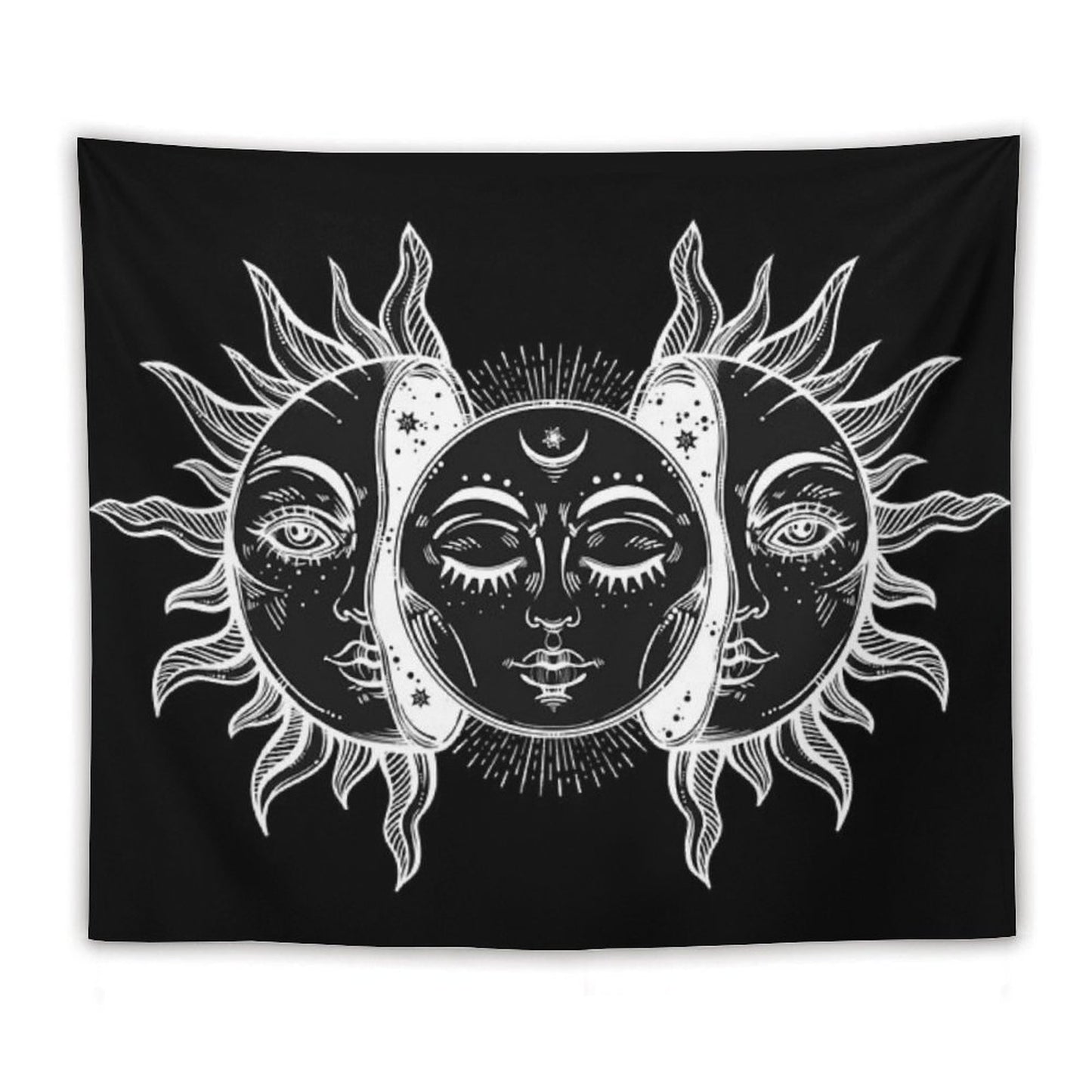 Vintage Sun And Moon Solar Eclipse Tapestry