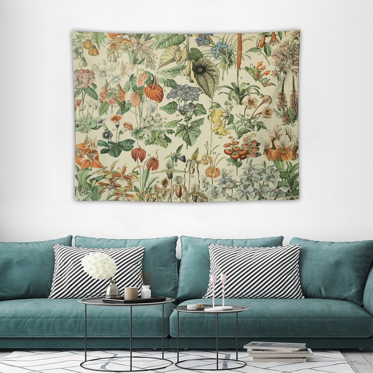 Adolphe Millot Fleurs Vintage Flowers Tapestry