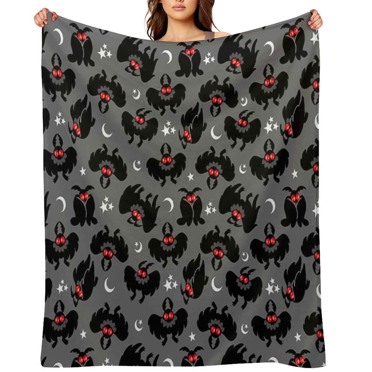 Cute Cryptids - Mothman Pattern Throw Blanket