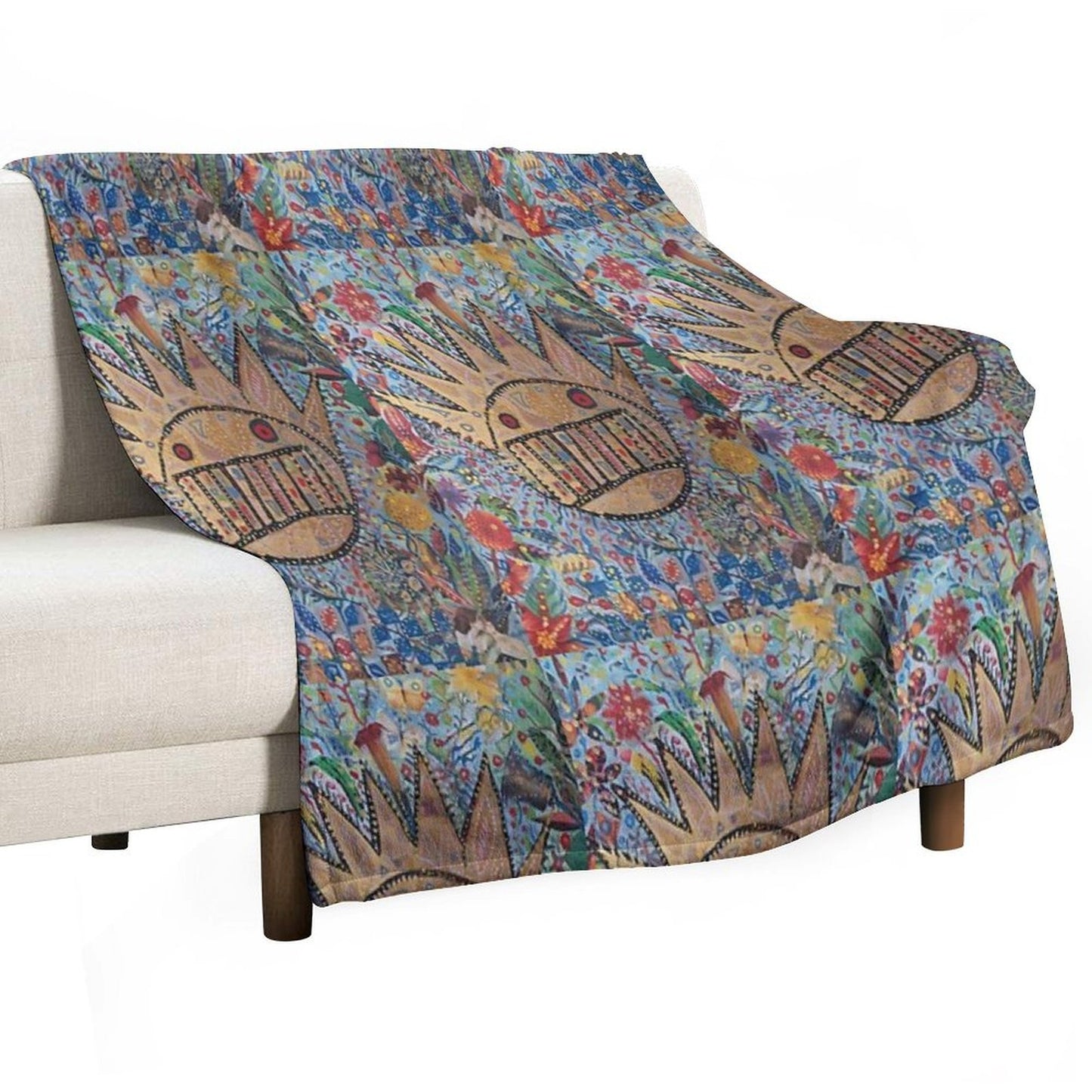 Ween Boognish And Flowers Throw Blanket