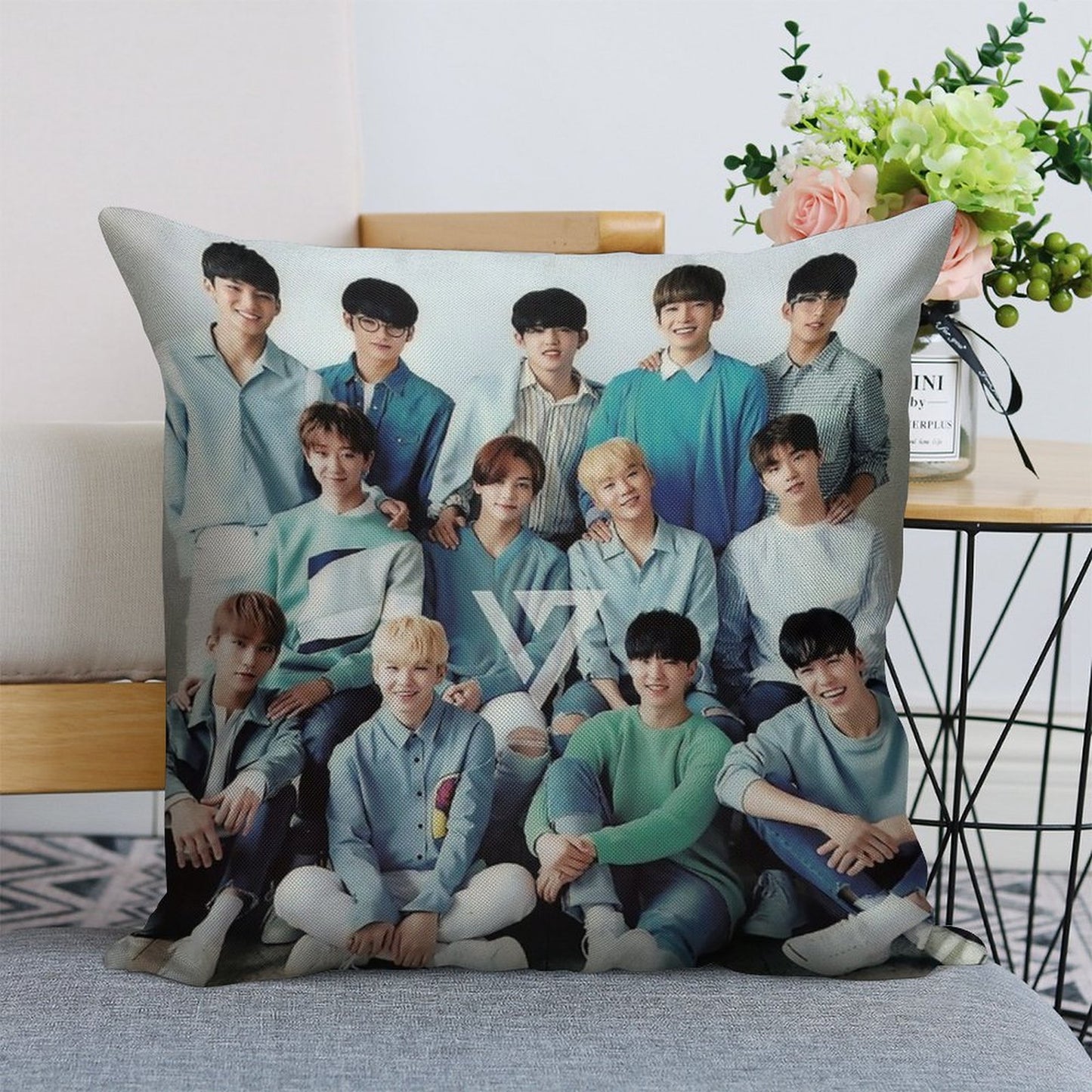 Seventeen Linen Throw Pillow Cover