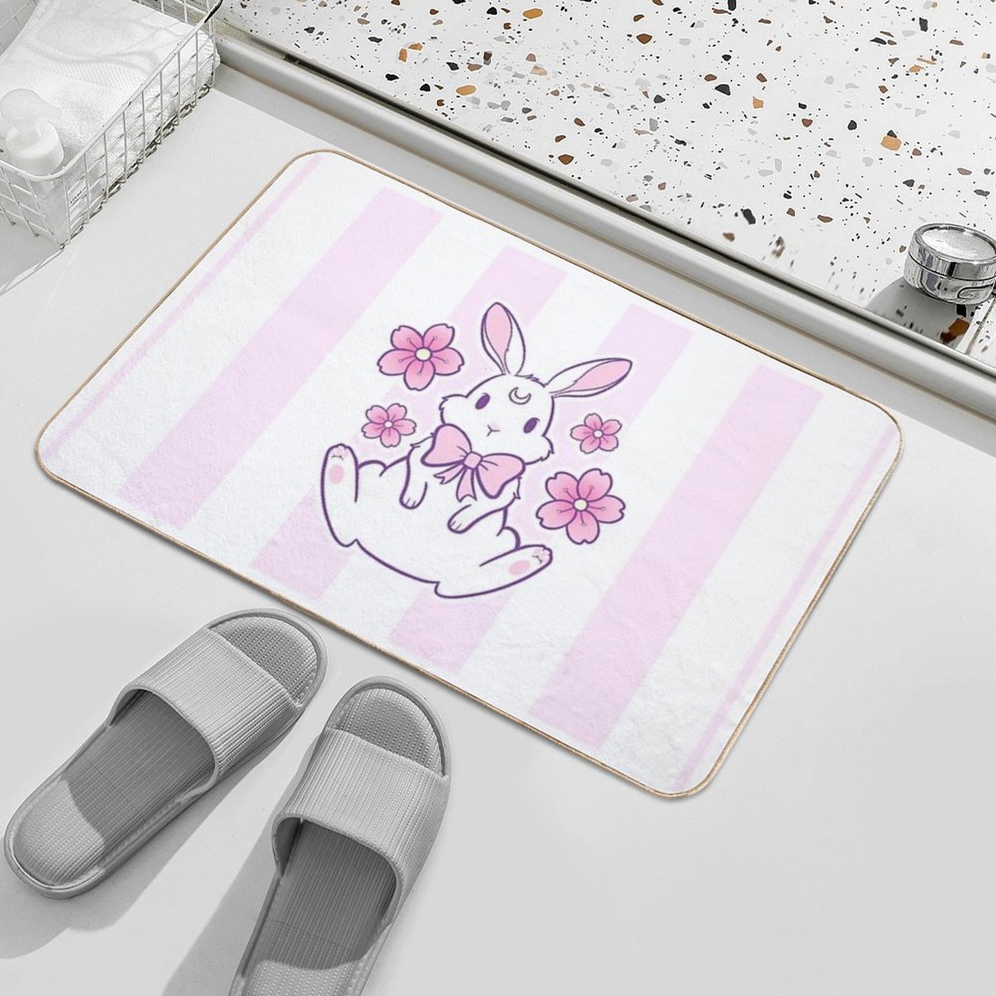 Sakura Bunny 02 Nikury Bath Mat