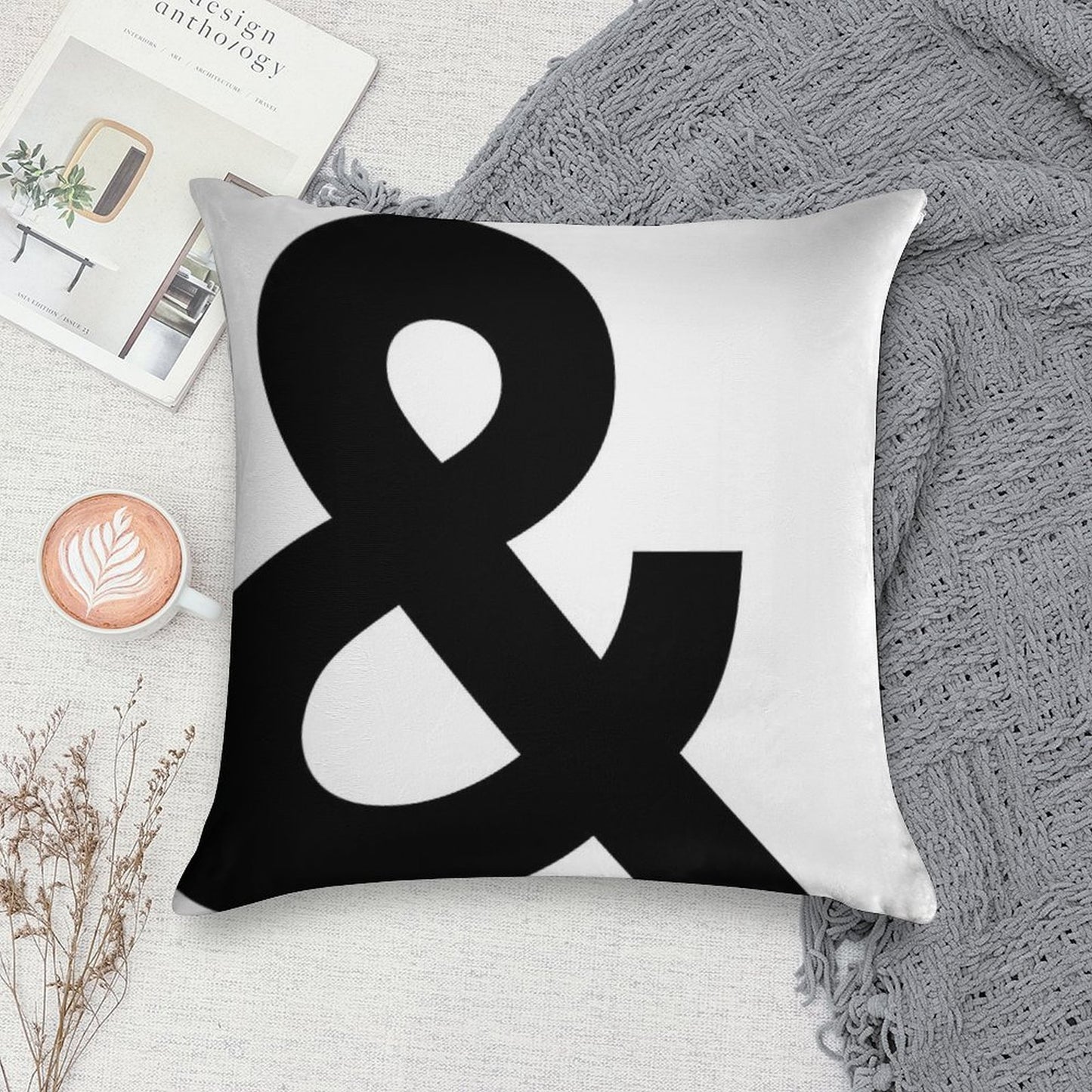 Ampersand Soft Decorative Cover Throw Pillow