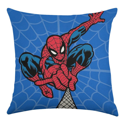 Spider Superhero Linen Throw Pillow Cover