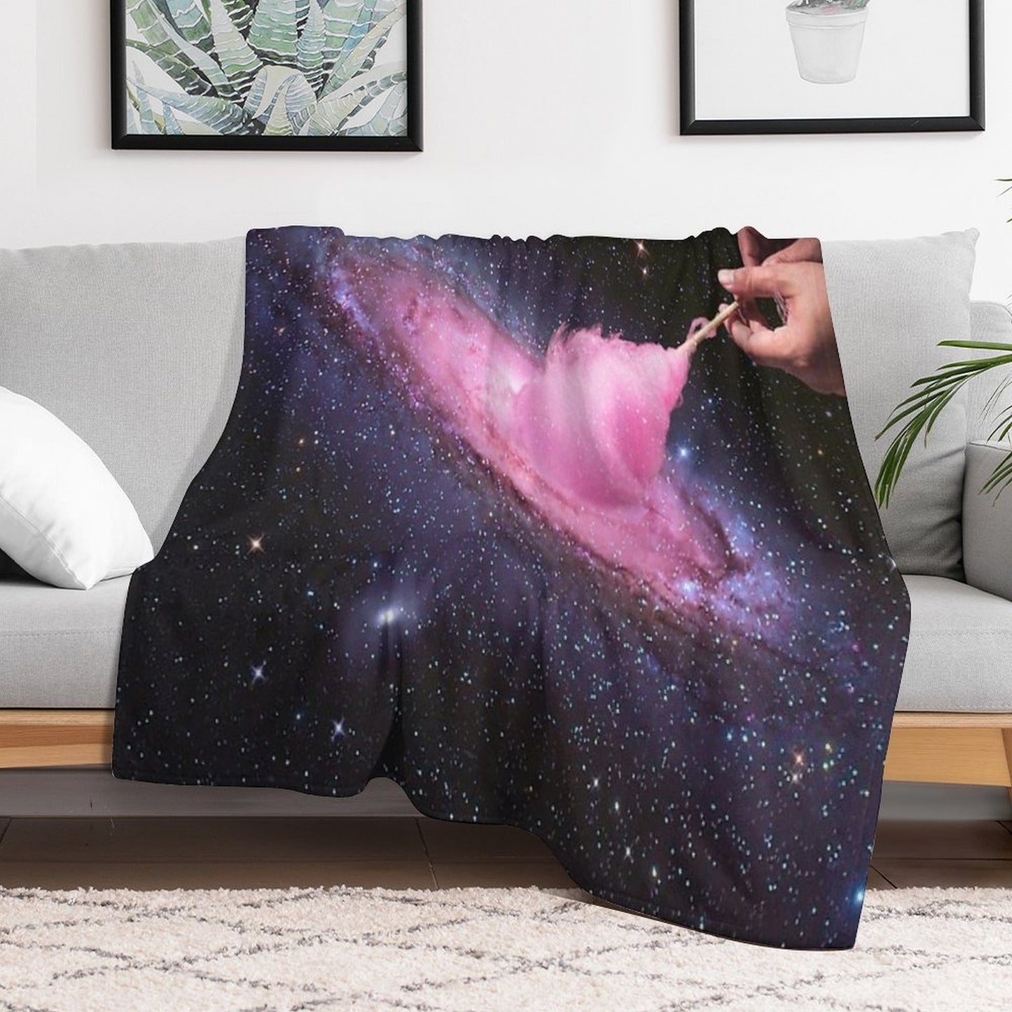 Cosmic Cotton Candy - Pink Stardust Throw Blanket