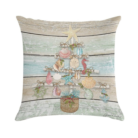 Coastal Christmas A Soft Hidden Zipper Throw Pillow