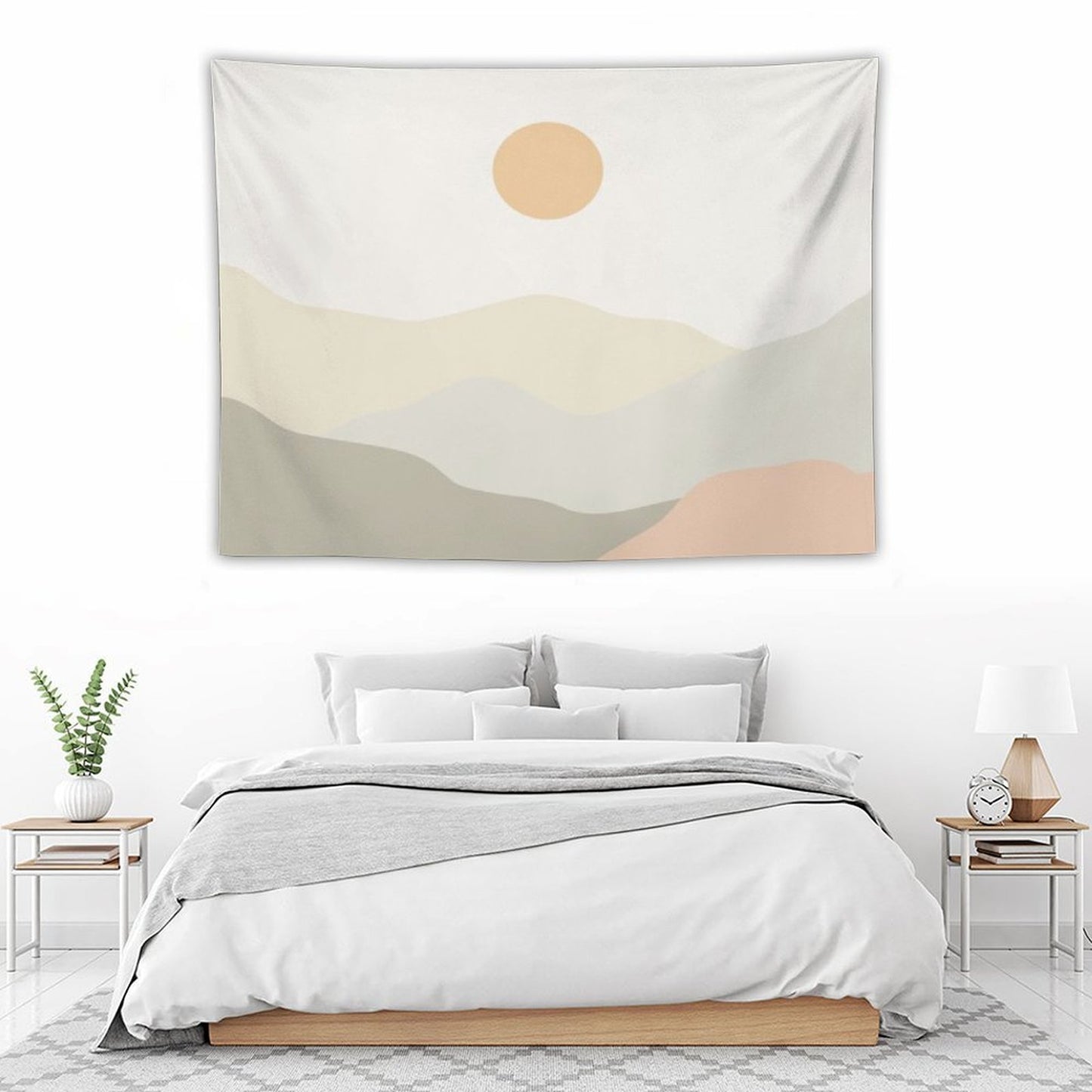 Minimalist Landscape Mountains Tapestry