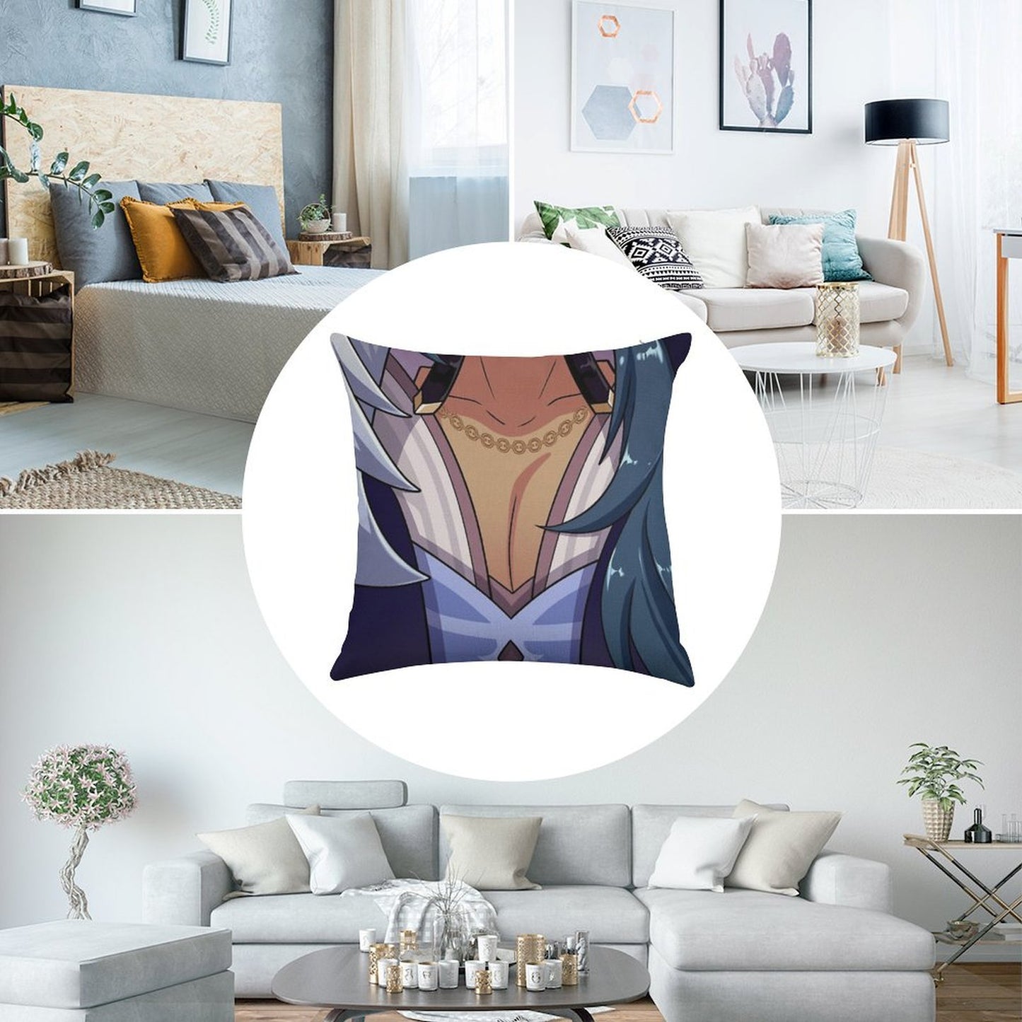 Kaeya Tiddies Linen Throw Pillow Cover