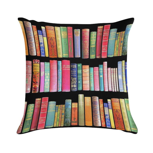 Bookworms Delight  Antique Book Library for Bibliophile Soft Home Decor Throw Pillow
