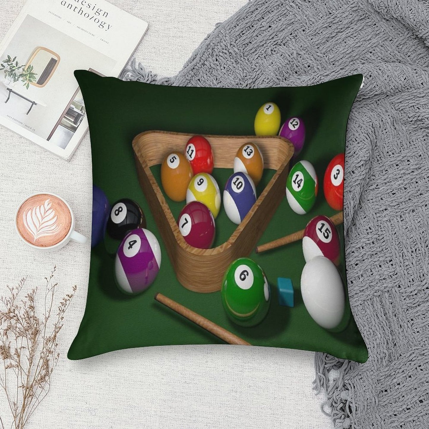 Billiards Soft Bedroom Essential Throw Pillow
