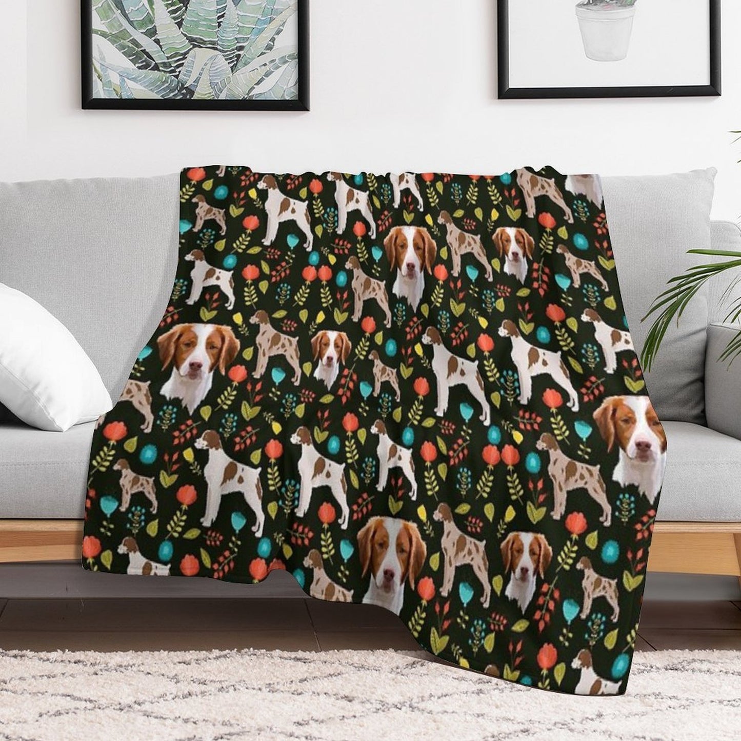 Brittany Spaniel Throw Blanket