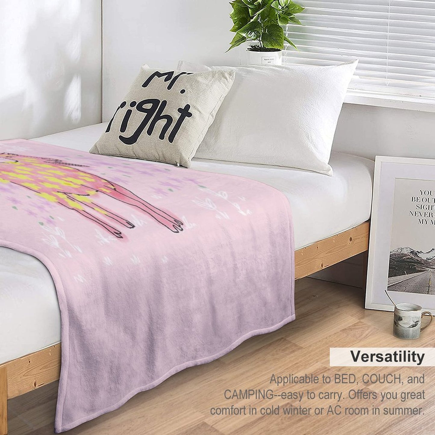 Goat Rolled on Flower Garden Throw Blanket
