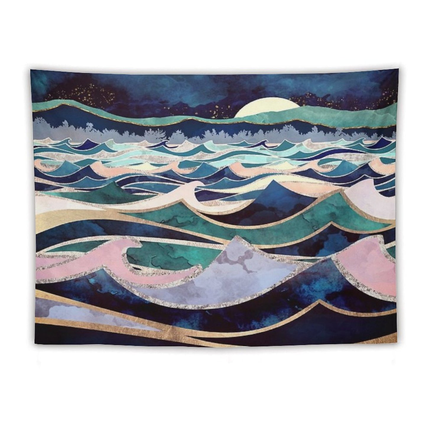 Moonlit Ocean Tapestry