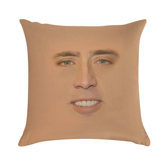 Nicolas Cage Giant Face Soft Anti-Pilling Throw Pillow